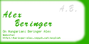 alex beringer business card